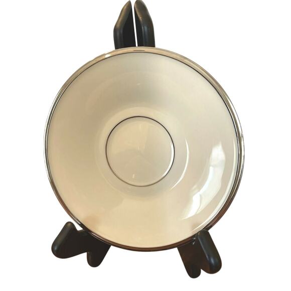 Lenox Solitaire Ivory China Platinum Rimmed Saucer 6 Inch - Picture 5 of 11